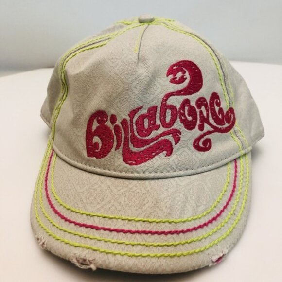 Billabong Trucker Hat Plastic Band Logo Cotton Distressed Baseball Cap Vintage - Picture 2 of 12